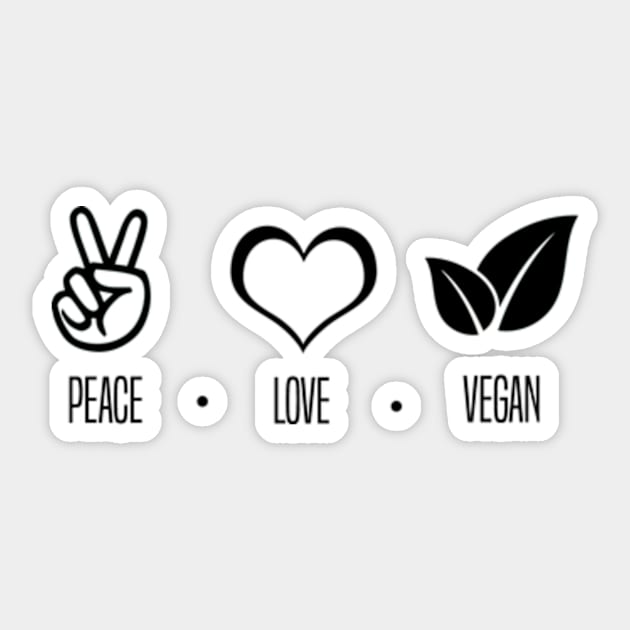 Peace Love Vegan Vegetarian Sticker by larfly